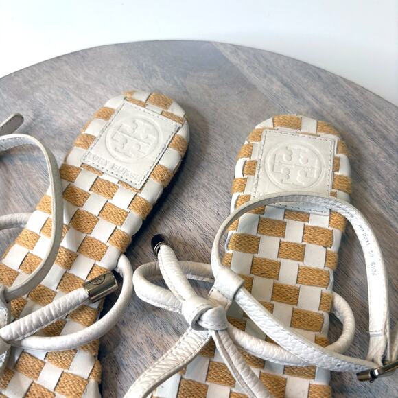 Tory Burch Cream White Ankle Strappy Strap Sandals US Size 6.5 M 6.5M - Picture 4 of 8